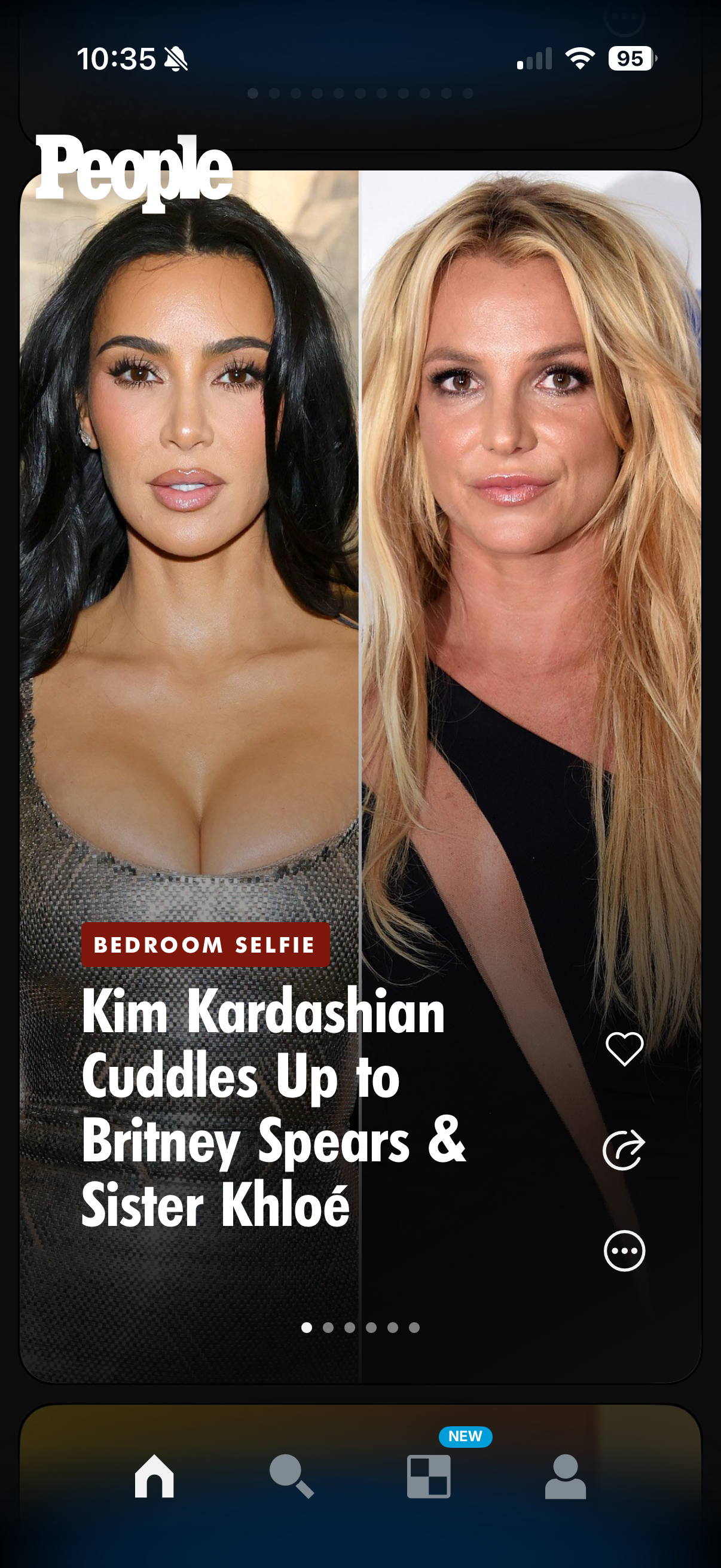 People App interface showing celebrity news feed